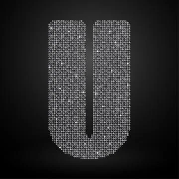 Silver sequins sings. Sequins alphabet. Eps 10. Stock Illustration