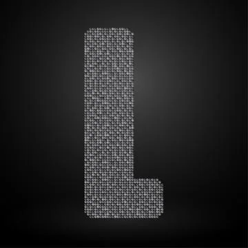 Silver sequins sings. Sequins alphabet. Eps 10. Stock Illustration