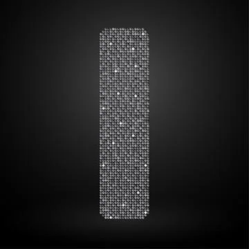 Silver sequins sings. Sequins alphabet. Eps 10. Stock Illustration