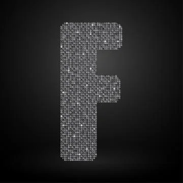 Silver sequins sings. Sequins alphabet. Eps 10. Stock Illustration