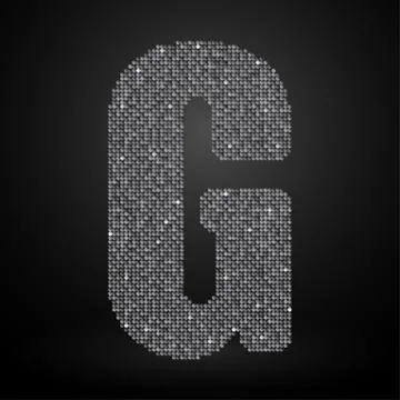 Silver sequins sings. Sequins alphabet. Eps 10. Stock Illustration