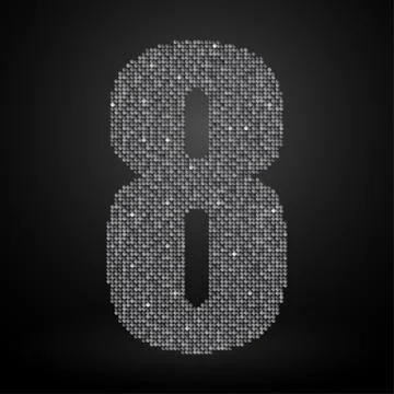 Silver sequins sings. Sequins alphabet. Eps 10. Stock Illustration