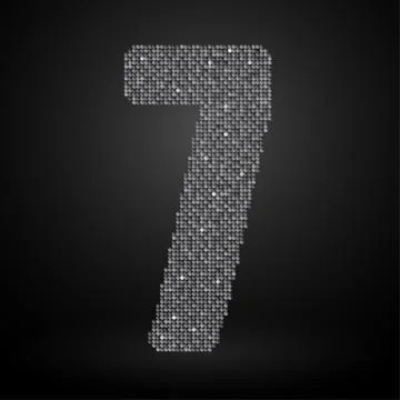 Silver sequins sings. Sequins alphabet. Eps 10. Stock Illustration