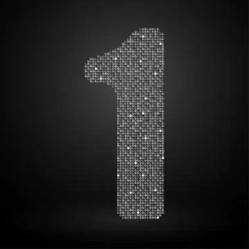 Silver sequins sings. Sequins alphabet. Eps 10. Illustrazione stock