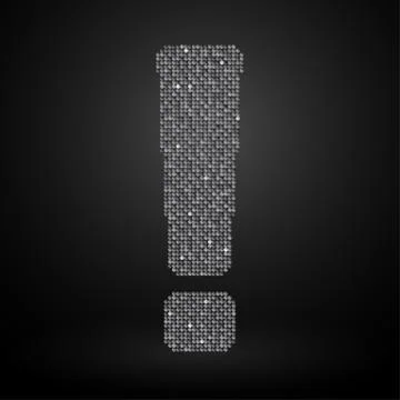 Silver sequins sings. Sequins alphabet. Eps 10. Stock Illustration