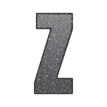 Silver sequins sings. Sequins alphabet. Eps 10. Stock Illustration