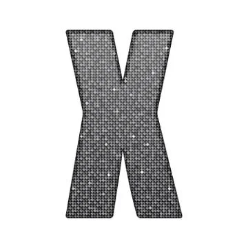 Silver sequins sings. Sequins alphabet. Eps 10. Stock Illustration
