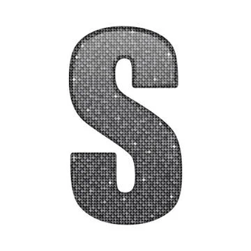 Silver sequins sings. Sequins alphabet. Eps 10. Stock Illustration