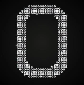 Silver sequins sings. Sequins alphabet. Eps 10. 스톡 일러스트