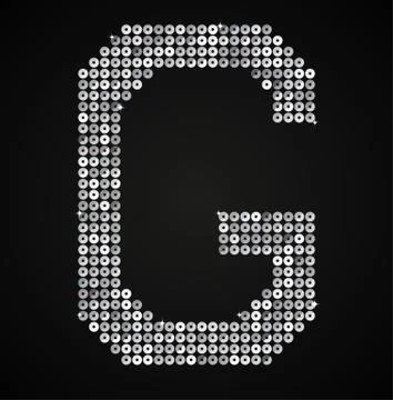 Silver sequins sings. Sequins alphabet. Eps 10. Stock Illustration