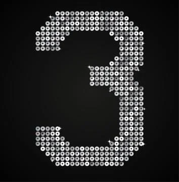 Silver sequins sings. Sequins alphabet. Eps 10. Stock Illustration
