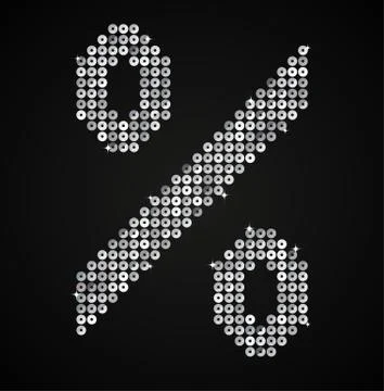 Silver sequins sings. Sequins alphabet. Eps 10. Stock Illustration