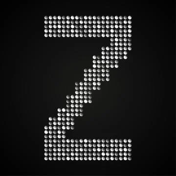 Silver sequins sings. Sequins alphabet. Eps 10. Stock Illustration