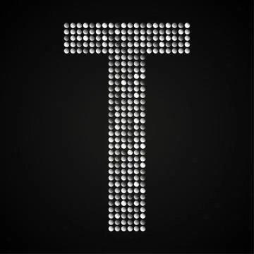 Silver sequins sings. Sequins alphabet. Eps 10. Stock Illustration