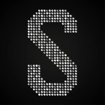 Silver sequins sings. Sequins alphabet. Eps 10. Illustrazione stock