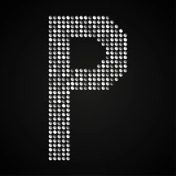 Silver sequins sings. Sequins alphabet. Eps 10. Stock Illustration