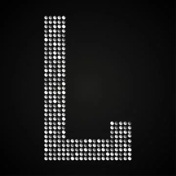 Silver sequins sings. Sequins alphabet. Eps 10. Stock Illustration