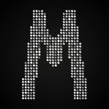 Silver sequins sings. Sequins alphabet. Eps 10. Stock Illustration