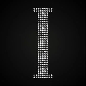 Silver sequins sings. Sequins alphabet. Eps 10. Stock Illustration