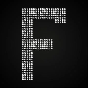 Silver sequins sings. Sequins alphabet. Eps 10. Stock Illustration
