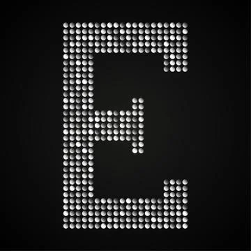 Silver sequins sings. Sequins alphabet. Eps 10. Stock Illustration