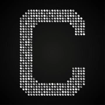 Silver sequins sings. Sequins alphabet. Eps 10. Stock Illustration