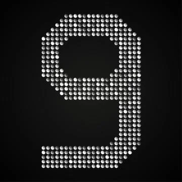 Silver sequins sings. Sequins alphabet. Eps 10. Stock Illustration