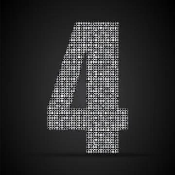 Silver sequins sings. Sequins alphabet. Eps 10. Stock Illustration