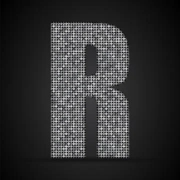 Silver sequins sings. Sequins alphabet. Eps 10. Illustrazione stock