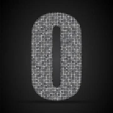 Silver sequins sings. Sequins alphabet. Eps 10. Stock Illustration
