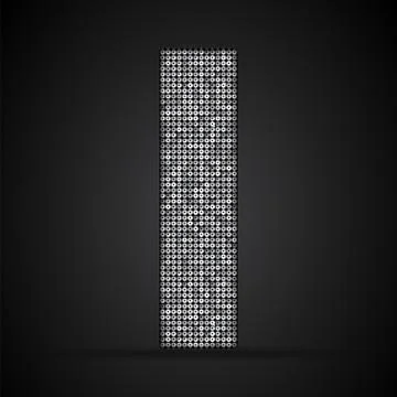 Silver sequins sings. Sequins alphabet. Eps 10. Stock Illustration