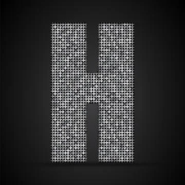 Silver sequins sings. Sequins alphabet. Eps 10. Stock Illustration