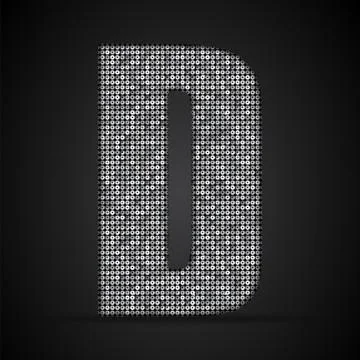 Silver sequins sings. Sequins alphabet. Eps 10. Stock Illustration