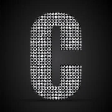 Silver sequins sings. Sequins alphabet. Eps 10. Stock Illustration