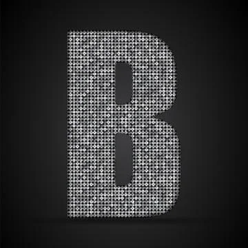Silver sequins sings. Sequins alphabet. Eps 10. Stock Illustration