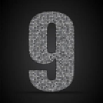 Silver sequins sings. Sequins alphabet. Eps 10. Stock Illustration