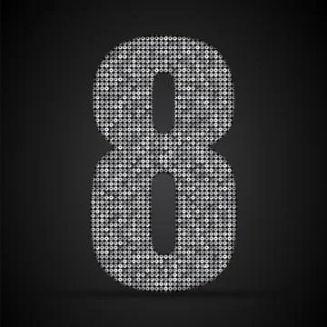 Silver sequins sings. Sequins alphabet. Eps 10. Stock Illustration