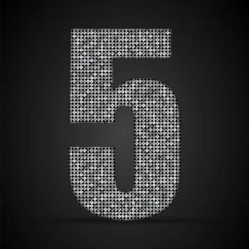 Silver sequins sings. Sequins alphabet. Eps 10. Stock Illustration