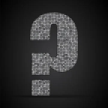 Silver sequins sings. Sequins alphabet. Eps 10. Stock Illustration
