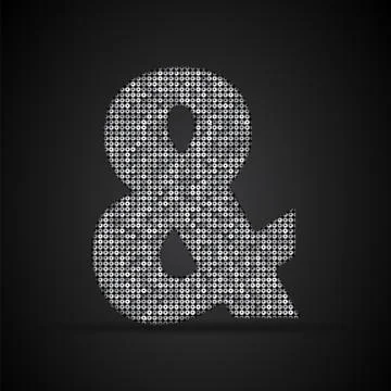 Silver sequins sings. Sequins alphabet. Eps 10. Stock Illustration