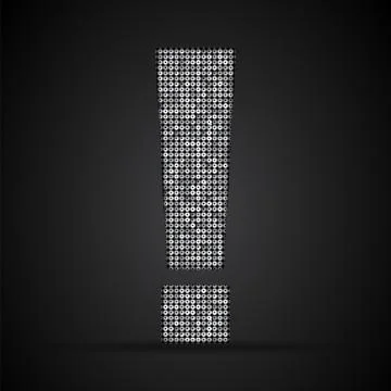 Silver sequins sings. Sequins alphabet. Eps 10. Stock Illustration