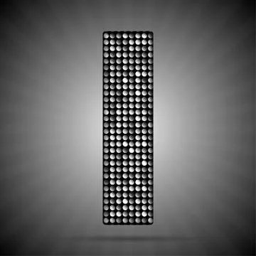Silver sequins sings. Sequins alphabet. Eps 10. Stock Illustration