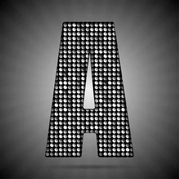 Silver sequins sings. Sequins alphabet. Eps 10. Stock Illustration