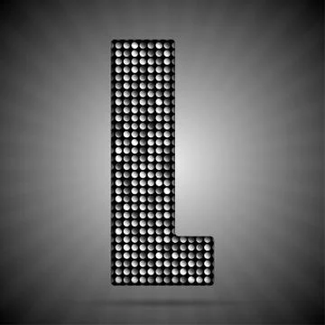 Silver sequins sings. Sequins alphabet. Eps 10. Stock Illustration