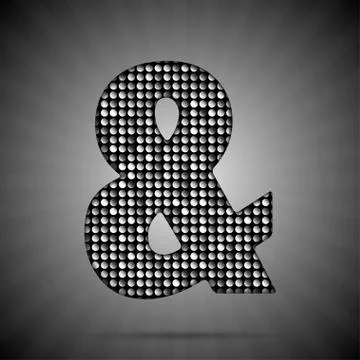 Silver sequins sings. Sequins alphabet. Eps 10. Stock Illustration
