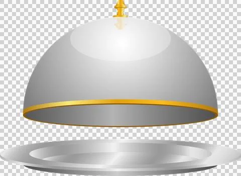 A silver serving platter with a dome-shaped cover, ideal for serving meals .. Illustrazione stock