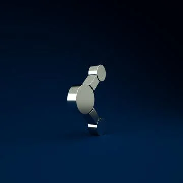Silver Share icon isolated on blue background. Sharing, communication pictogr Stock Illustration