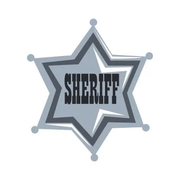 Silver sheriff star badge vector Illustration on a white background Stock Illustration