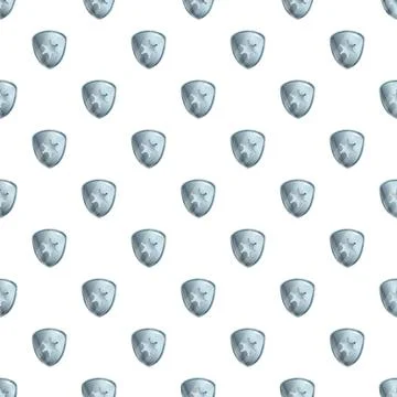 Silver shield protecting security star seamless pattern Stock-Illustration