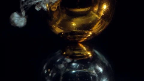 Silver Shine Paint Slowly Flows From The Ball Stock Footage 119236750